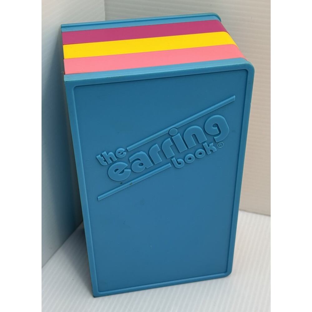 The Earring Book Plastic Layered Jewelry Organizer Case USA VTG 80s Classic